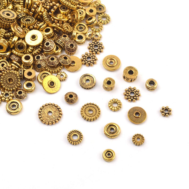 BronaGrand 100 Gram(About 170-300pcs) Bali Style Antique Gold Spacer Beads Jewelry Findings Accessories for Jewelry Making Bracelet Necklace - Image 5